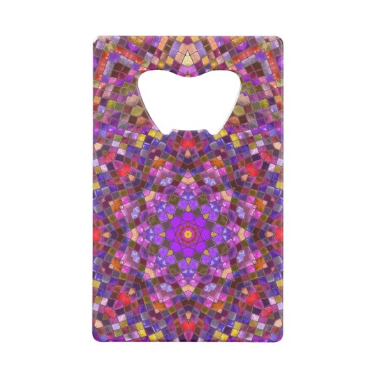 Tile Style Kaleidoscope Credit Card Openers Credit Card Bottle Opener