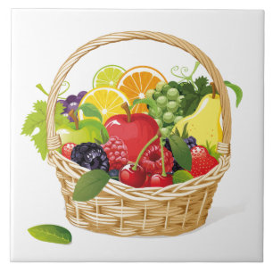 Tile Trivet-Fruit Basket