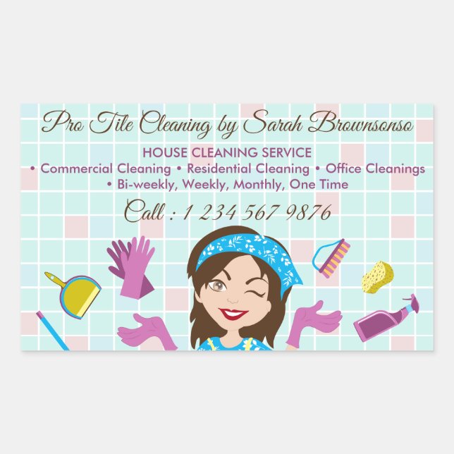 Tile Washing Cleaning Service Sticker (Front)