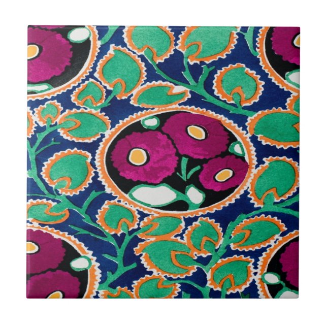 tile with art deco flowers (Front)