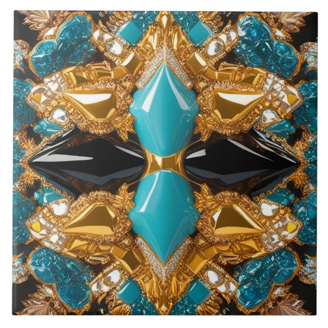 Tile with Bahamas Colours modern Design (Front)