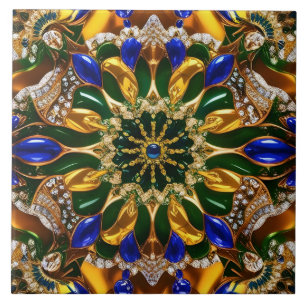 Tile with Brazil Colours modern Design