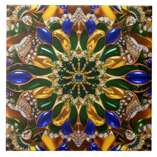 Tile with Brazil Colours modern Design (Front)