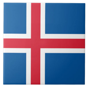 Tile with flag of Iceland
