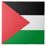 Tile with flag of Palestine<br><div class="desc">Add a touch of cultural pride to your space with this beautifully designed tile featuring the flag of Palestine. Whether used for home decor, personalizing your workspace, or as part of a larger design project, this tile is a meaningful way to celebrate Palestinian heritage. The vibrant colours of the Palestinian...</div>