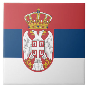 Tile with flag of Serbia