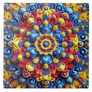 Tile with Romanian Colours modern Design