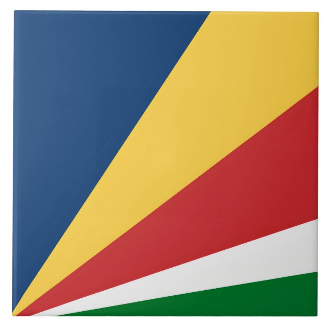 Tile with Seychelles Colours modern Design (Front)