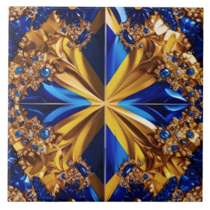 Tile with Sweden Colours modern Design