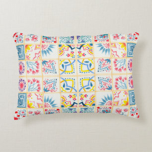 Tiled background with oriental ornaments. Watercol Accent Pillow