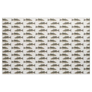 Tiled Bass Fish Pattern Fabrics Fabric