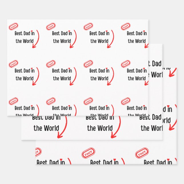 Tiled Best Father's Day wrapping paper Dad gift (Set)