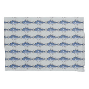 Tiled Blue Fish Pillowcase
