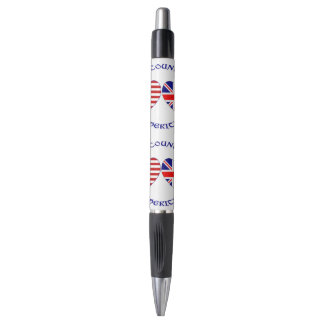 Tiled British USA Heart Flags Country Heritage  Pen