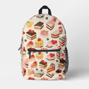 Tiled Cake Pattern Printed Backpack