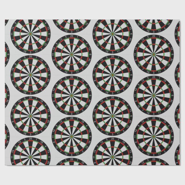 Tiled Darts Target Pattern Wrapping Paper (Flat)