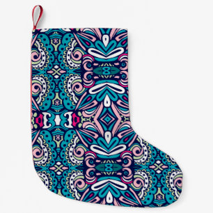 Tiled ethnic pattern. Abstract geometric mosaic vi Small Christmas Stocking