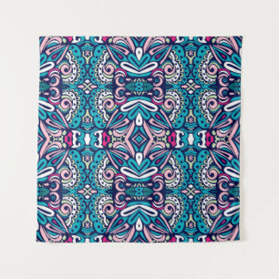 Tiled ethnic pattern. Abstract geometric mosaic vi Tapestry