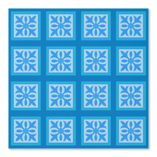 TIled foliage in blues and green Wallpaper