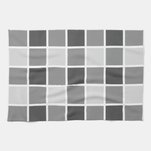 Tiled Grey Pattern Kitchen Towel
