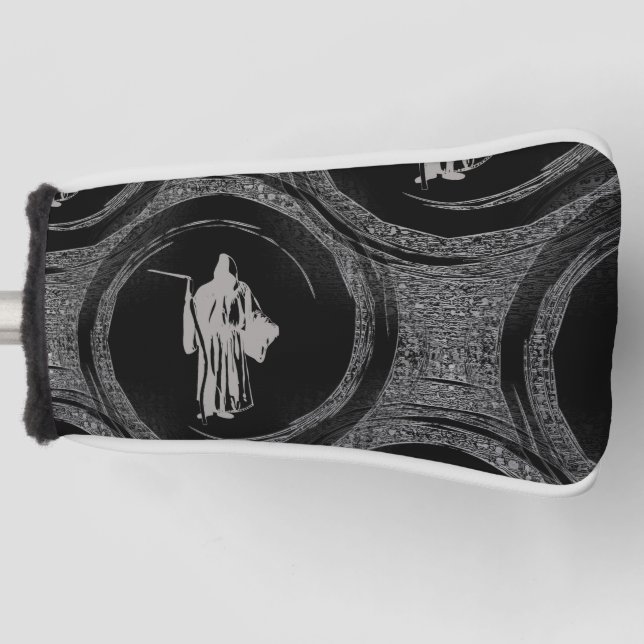 Tiled Grim Reaper Golf Head Cover (Front)