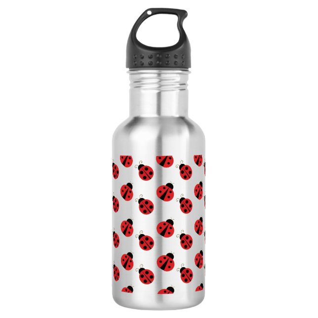 Tiled Ladybugs Design Water Bottle (Front)