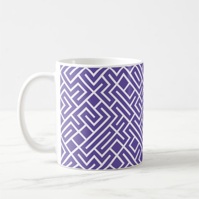 Tiled Lines 10 PRINT Generative (Violet Fill) Coffee Mug (Left)