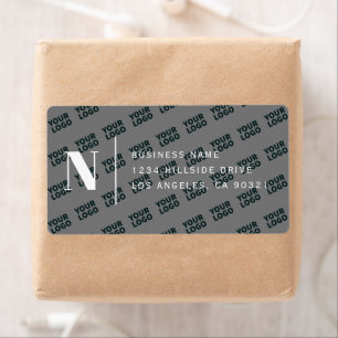 Tiled Logo Design Modern Grey White Return Address