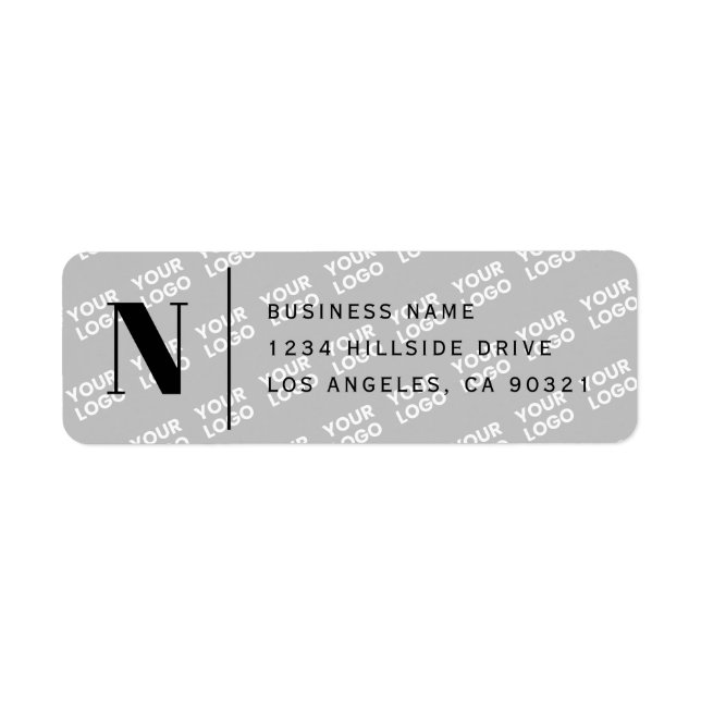 Tiled Logo Design Modern Grey White Return Address (Front)