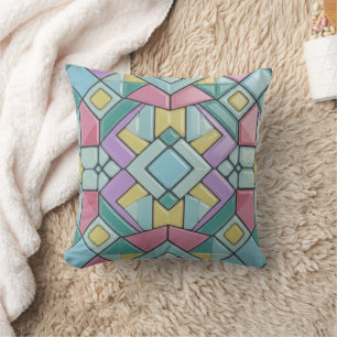 tiled pastel throw pillow