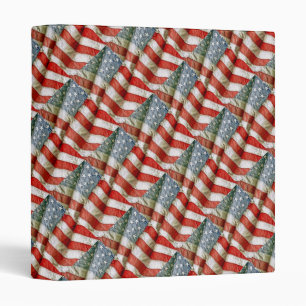 Tiled Pattern American Flag 1" Photo Album Binder