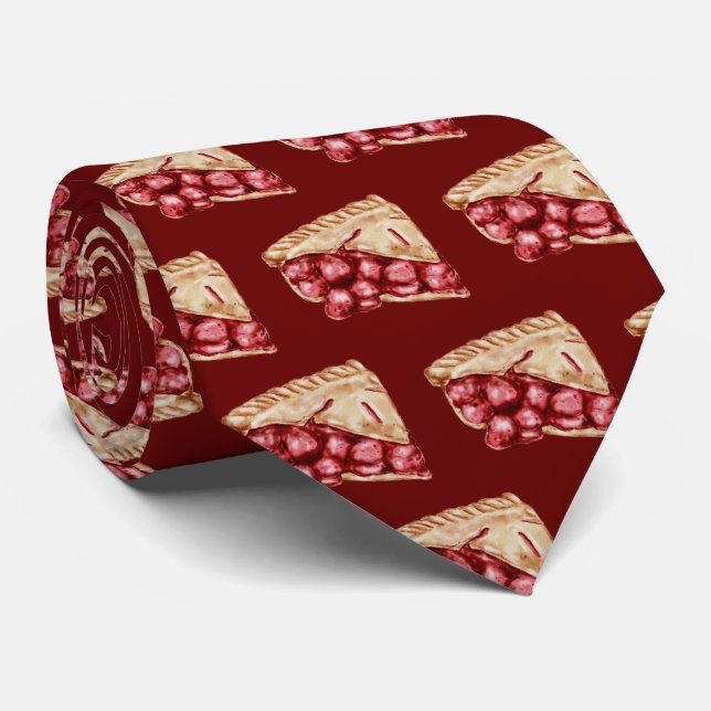 tiled pattern Bakery cherry pie Tie (Rolled)