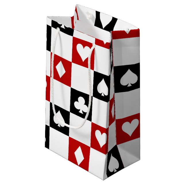 Tiled poker suit pattern party bag (Front Angled)