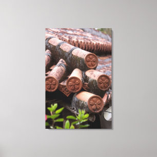 Tiled Roof Of Okinawan House Canvas Print
