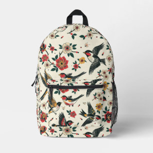 Tiled Traditional Swallow Tattoo Pattern Printed Backpack