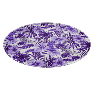Tiled Tropical floral pattern beach house Cutting Board