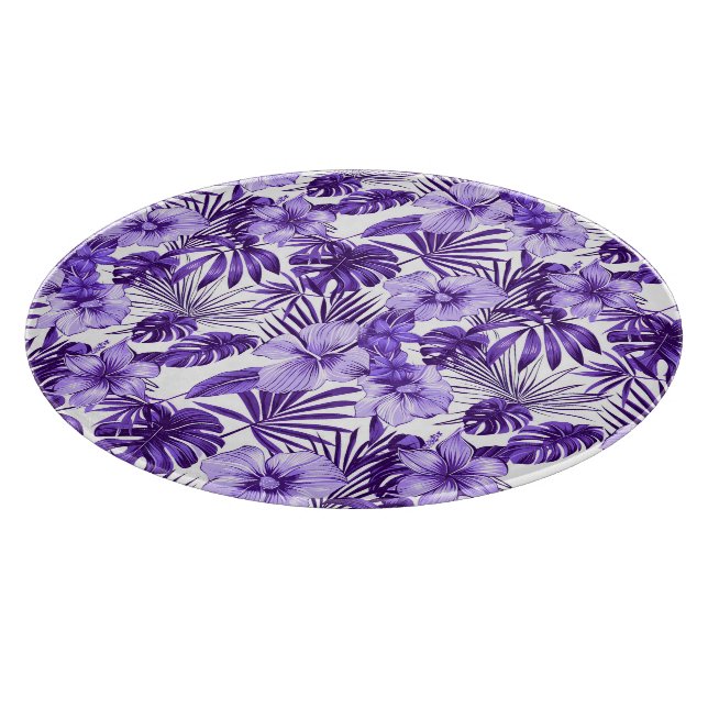 Tiled Tropical floral pattern beach house Cutting Board (Corner)