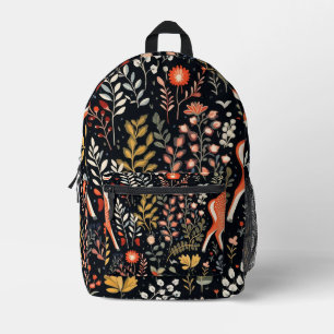 Tiled White Tail Deer Pattern Printed Backpack
