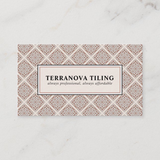 Tiler Tiling geometric Pattern  Square Business Ca Business Card (Front)