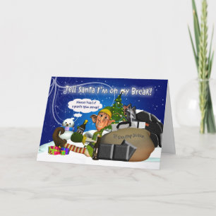 Tilers Christmas Card with Elf tilling a granite I