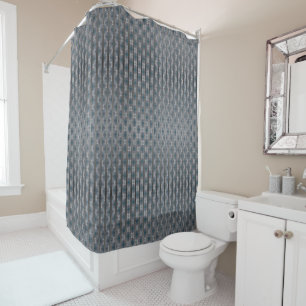 Tiles and Grey Stripes in Shades of Teal