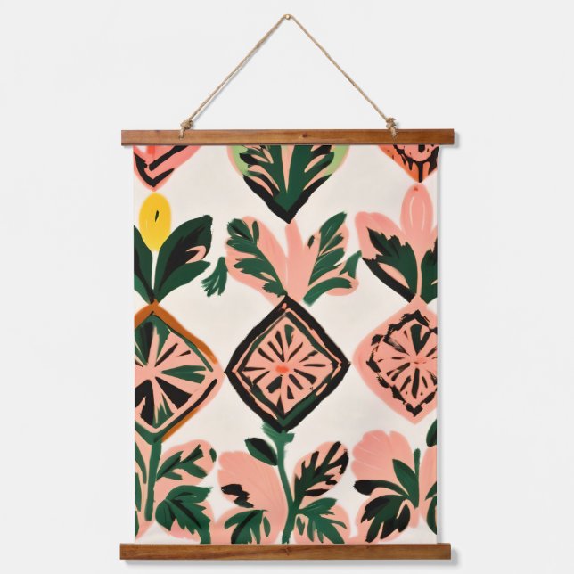 Tiles & Botanicals Hanging Tapestry (Front)