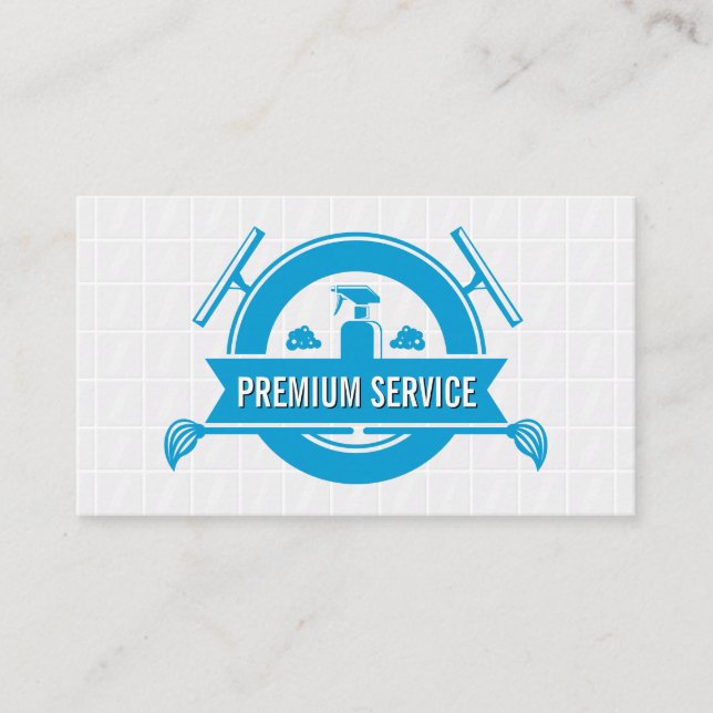 Tiles | Cleaner Maids | Mops and Spray Business Card (Front)