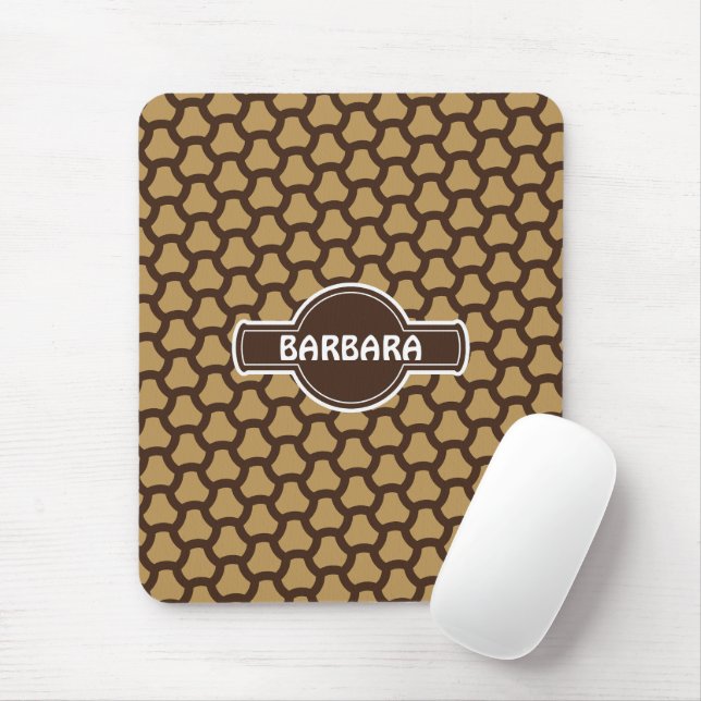 Tiles Cream Chocolate Minimal Pattern Mouse Pad (With Mouse)