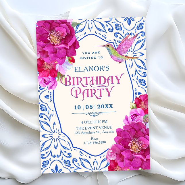 Tiles floral birthday invitation (Creator Uploaded)