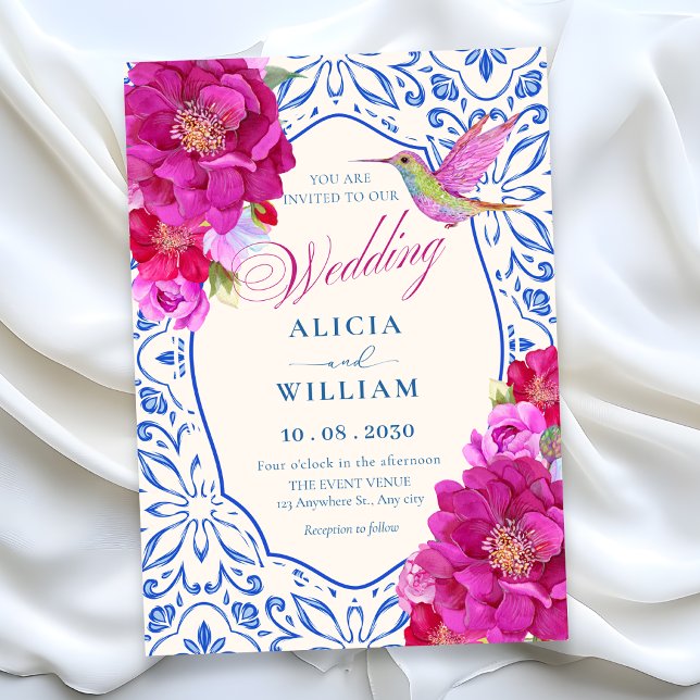 Tiles floral wedding invitation (Creator Uploaded)
