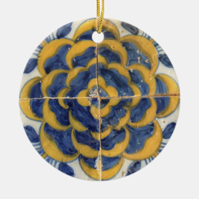 Tiles of Portugal Personalized Ceramic Ornament (Front)