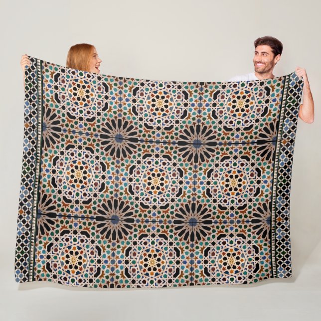 Tiles of the Alhambra Fleece Blanket (In Situ)