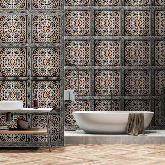 Tiles of the Alhambra  Wallpaper (Bathroom)