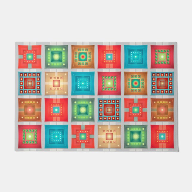 tiles pattern background colourful doormat (Front)
